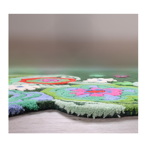 Alfombras de Lana Grandes Modernas con Diseño Floral de la Mejor Calidad, Tamaño Personalizado, Estilo Denim Sunset, Hechas a Mano, Lavables, Antideslizantes, Altamente Duraderas para el Hogar - Product Image 4