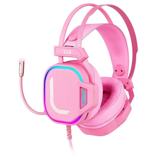 Popular Pink 3.5mm Headband Comfortable Microphone PC Computer Gaming Headset Headphone Gamer Auriculares