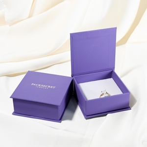 PackSecret MOQ 1Piece Custom Logo Purple <b>Book</b> Type Jewelry Gift Boxes High Quality Magnetic Closure Jewelry <b>Box</b> - Product Image 1