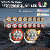 Barre lumineuse LED modulaire connectable de 32 pouces pour pare-chocs avant, compatible avec Tacoma, Hilux, Ranger, Wrangler, Bronco, Can-Am Maverick