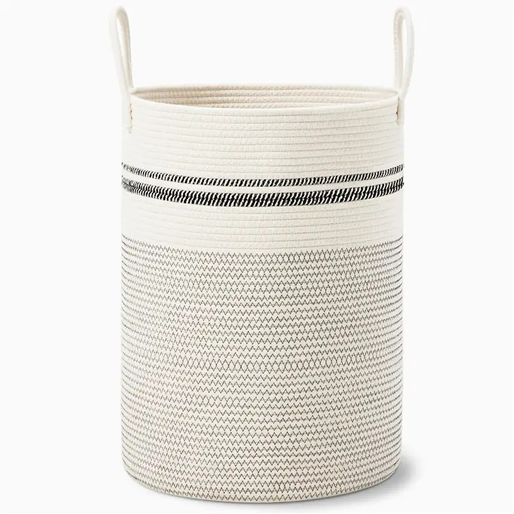 Manden Voor Het Organiseren Van De Slaapkamer Versieren De Mand Haaraccessoires Geweven Opslagbassin Kleurrijk Katoenen Touw Jute Huisdier Breien