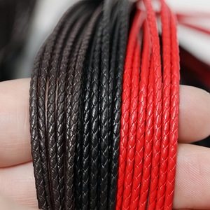 DIY 3/4/5/6mm Colorful <b>Braided</b> Genuine Leather Cord <b>Accessories</b> for Necklaces & Bracelets Round Leather - Product Image 2