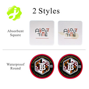 Sous-verres en carton écologiques personnalisés imprimés en gros, sous-verres ronds jetables absorbants, échantillon gratuit - Product Image 3
