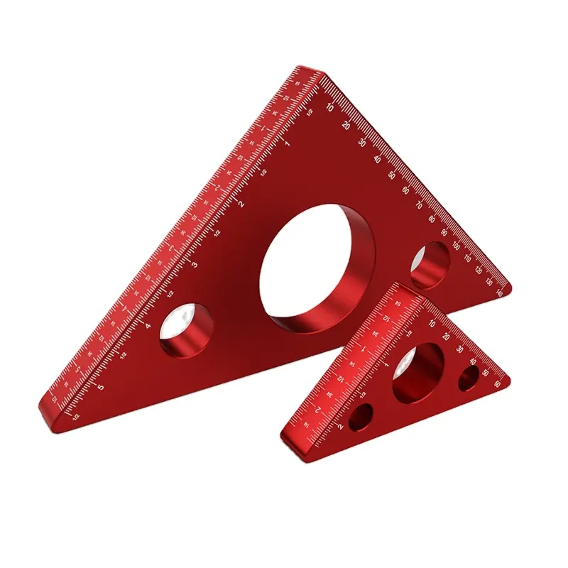 Righello ausiliario multiuso in lega di alluminio per la lavorazione del legno a triangolo leggero ad alta precisione