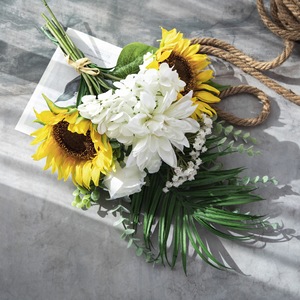 Bouquet de tournesols artificiels CallaFloral, fleurs jaunes, décoration de mariage, style INS, bouquet artisanal CF8001 - Product Image 1