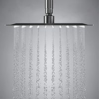 Pommeau de Douche Carré Effet Pluie Gris Anthracite avec Jets Anti-Calcaire, Pommeau de Douche Cascade Réglable en Acier Inoxydable