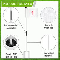 Ensemble de drapeaux de golf numérotés double face et de coupes de putting, drapeau de parcours de golf imprimé/brodé, mât détachable, drapeau de piquet de golf