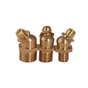High Quality Straight 45 Degree 90 Degree Brass Nipple Grease Fitting for Other Auto Parts