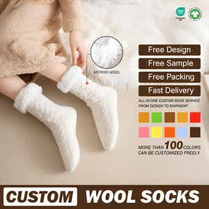 <span class=keywords><strong>Chaussettes</strong></span> en laine mérinos personnalisées pour femmes, <span class=keywords><strong>chaussettes</strong></span> thermiques d'hiver pour la randonnée, <span class=keywords><strong>chaussettes</strong></span> doublées de polaire chaudes, <span class=keywords><strong>chaussettes</strong></span> de <span class=keywords><strong>ski</strong></span> d'extérieur - Product Image 2