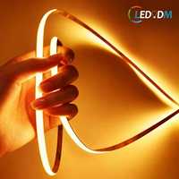Lampu Strip LED COB SMD2835 5050 8mm DC12V/24V Putih Hangat/Dingin CCT RGB RGBW IP68 Tahan Air Fleksibel dengan Remote Control