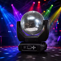 Projecteur LED à tête mobile avec miroir rotatif et boule de verre DMX512, effet de scène disco rotatif pour DJ, bar, boîte de nuit, fête, mariage