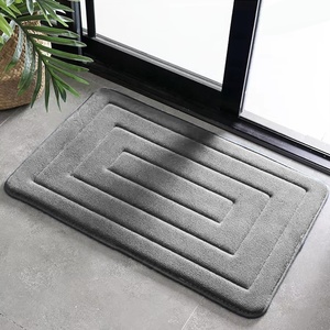 Alfombra de Baño de Espuma Viscoelástica (CHAKME) de 1.7 cm, 3 Capas, Diseño de Círculos y Rectángulos Encajados, Absorbente de Agua - Product Image 1