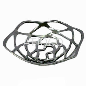 Corbeille à fruits en métal aluminium Miroir polonais Corbeille à fruits Jali Design moderne et attrayante Corbeille à fruits en laiton et fer Meilleure vente - Product Image 2