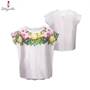 Stilnyashka 1834-15新款设计花朵女童服装印花儿童童装夏季女童连衣裙短袖衬衫