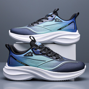 Baskets de sport noires en maille à lacets, bout rond, semelle intermédiaire respirante en EVA, semelle extérieure en caoutchouc, style toutes saisons, vente en gros - Product Image 2