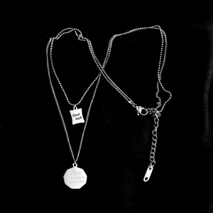 Y240 venta al por mayor collar de acero inoxidable PVD 18K chapado en oro Cadena de clavícula de doble capa hueco buena suerte colgante collares - Product Image 2