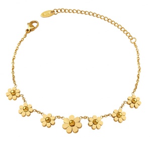 Brazalete de Moda con Flores, Chapado en Oro de 18k, Resistente a la Decoloración, Elegante y Duradero, Joyería para Mujer - Product Image 1