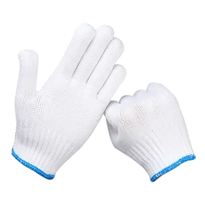 Hoge Kwaliteit Wit Katoen Bouw Arbeid Bescherming Goedkope Werk Handhandschoenen