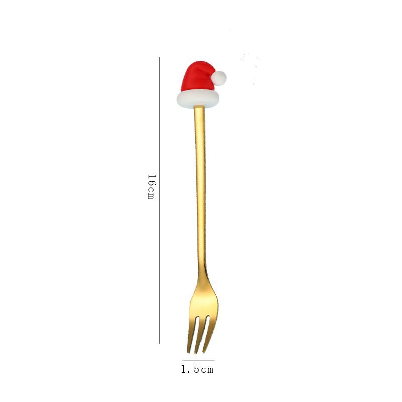 Fourchette à chapeau de Noël [Or]
