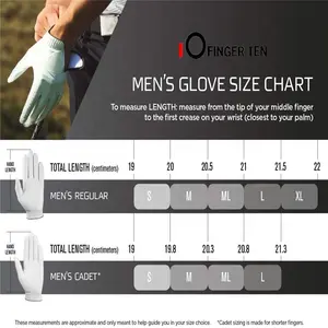 Grosir sarung tangan Golf kulit Logo kustom untuk pria wanita tangan kanan kiri sarung tangan tahan lama warna hitam putih Cadet ukuran kecil hingga XXL