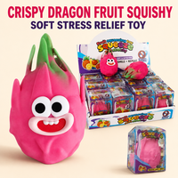 Jouet Squishy Croustillant en Forme de Fruit du Dragon (Pitaya) avec Visages Amusants, Jouets Anti-Stress à Presser, Cadeau, Boîte de Présentation de 12 Pièces
