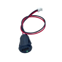 Câble USB Type C à montage sur panneau, charge rapide 5A, indicateur LED 2 broches, connecteur PH2.0 en laiton, aluminium IP67, automobile, industriel, RoHS