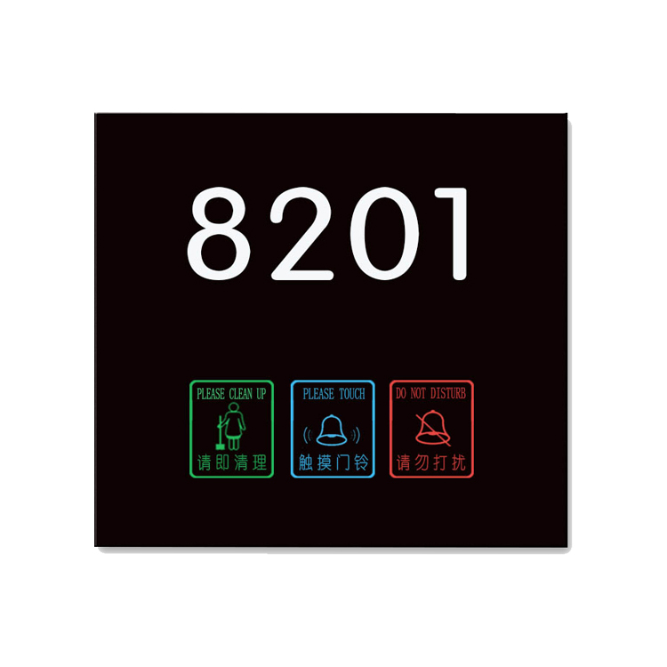 Smart Touch Screen Hotel Electronic Doorplate Number Signs