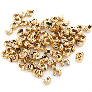Connecteur de perle demi-cercle en acier inoxydable plaqué or 18 carats avec boucle croissant ajourée pour la fabrication de bijoux - Product Image 2