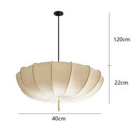 Lustre nordique français crème pour chambre à coucher, lampe suspendue LED en tissu chaud de style japonais vintage pour restaurant et salon