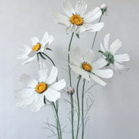 Tige de marguerite artificielle Cosmos, taille et couleurs personnalisées, fleur en papier de luxe, branche unique pour événements et célébrations haut de gamme