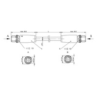 Cable de Conexión BCC M414-M414-6D-331-PS54N2-010 BCC0JF9 para Solución de Conexión Eléctrica Industrial, Interruptor de Detección