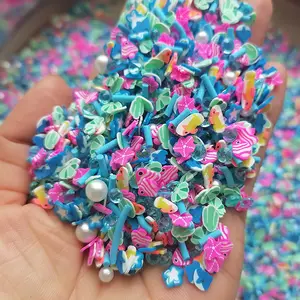 1000g DIY Craft Slime Filler Polymer Clay Slices Sea Animal Shell Starfish Flower Bee Honeycomb Butterfly Polymer Sprinkles