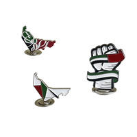 Porte-clés détachable drapeau des EAU plaqué or avec boucle anneau souvenir Dubaï EAU fête nationale cadeaux en métal porte-clés aigle patriotique