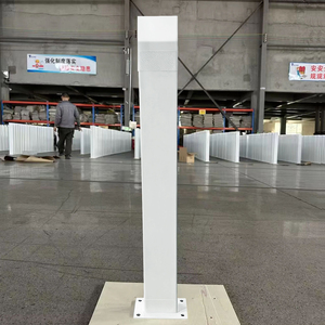 Poteau de sécurité carré en acier <span class=keywords><strong>blanc</strong></span> avec sommet incliné, modèle australien, en promotion - Product Image 5