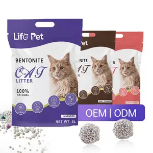 Özel OEM Bentonite kil kedi kumu torba kediler çöp toptan 20 KG için yüksek kaliteli çöp kum üretmektedir