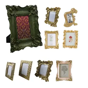 Custom Resin Vintage Unique Green Picture Frame 4x6 Family Antique Photo Frame for Home Decoration