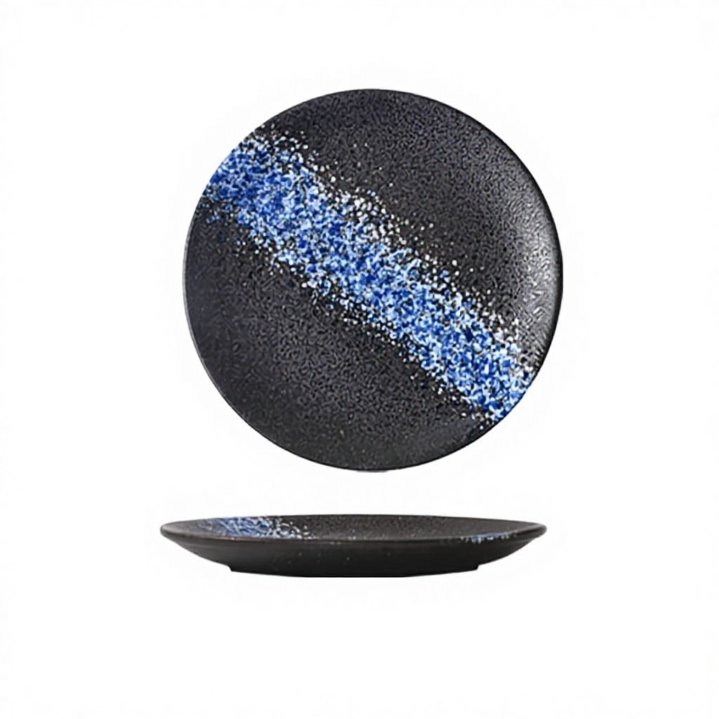 Tazón poco profundo de estilo japonés de 10 pulgadas - Azul Hielo