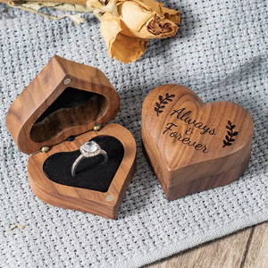Caja <span class=keywords><strong>de</strong></span> Madera en Forma <span class=keywords><strong>de</strong></span> Corazón para Anillos <span class=keywords><strong>de</strong></span> Compromiso, Caja <span class=keywords><strong>de</strong></span> Madera Maciza para Anillos <span class=keywords><strong>de</strong></span> Boda - Product Image 4