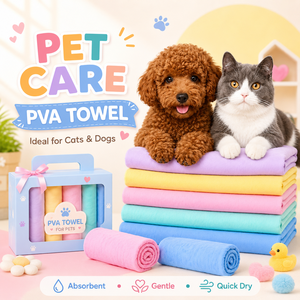 ผ้าขนหนู PET PVA นุ่ม ซึมซับเร็ว แห้งไว สำหรับสุนัขและแมว หลายสี บรรจุในหลอดพกพา - Product Image 3