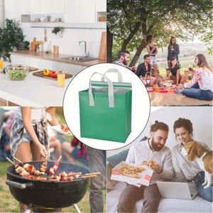 New Food Takeaway Fresh Retail Picnic <b>BBQ</b> Insulated Ultrasonic Hot Pressed Tote Non Woven Cooling Bag - Product Image 6