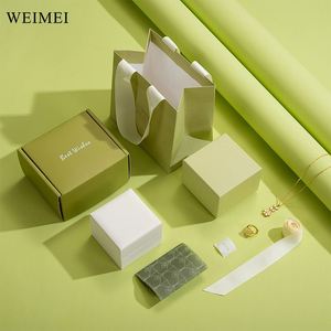 Luxury Custom Logo Jewelry Gift Box with Paper Bag for <b>Ring</b> Earring Necklace Bracelet Packaging Set - Product Image 6