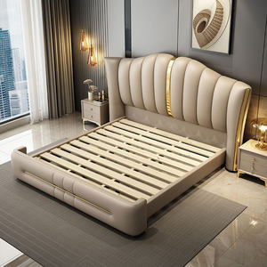 Lit rembourré moderne avec cadre en bois, lit pivotant, mobilier de chambre à coucher, design italien moderne - Product Image 1