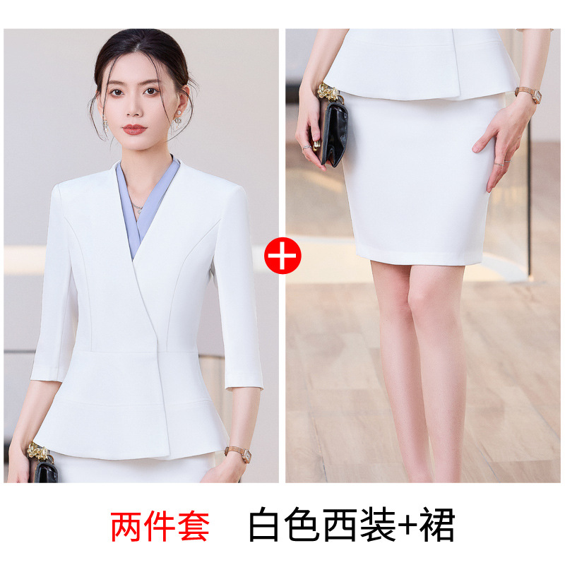 Two-piece white suit dress