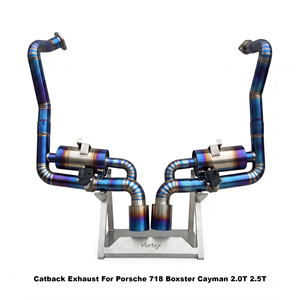 Sistema de escape Catback Vortex ligero de titanio azul quemado para Porsche 718 Boxster Cayman 2.0T 2.5T Racing System - Product Image 1