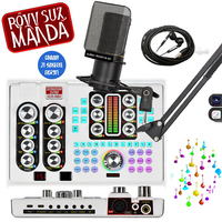Carte son audio USB professionnelle SX98 48V, ensemble de microphone à condensateur de studio ZX320, prise en charge de 3 appareils, voix réglable, son en direct
