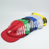 Casquette OEM personnalisée non structurée à 5 panneaux pour camping-car sport de haute qualité, respirante, bloc de couleur, bord plat, plage, pêche personnalisée en plein air
