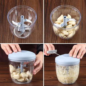 <span class=keywords><strong>Mini</strong></span> Procesador Manual de Alimentos, Potente Picador de Verduras, Ajo y Jengibre con Cuerda para Tirar, para Cocina - Product Image 4
