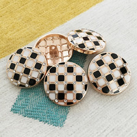 Tombol huruf batu kristal logam bulat kualitas tinggi untuk sweter mantel set kancing jahit bola Diy klasik 18mm 23mm