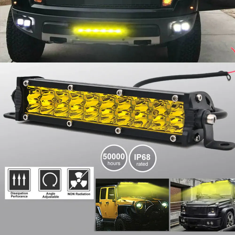 مصابيح إضاءة للسيارات إكسسوارات أخرى مصباح LED صفين 60 وات 7 بوصة قضيب إضاءة LED للعمل للطرق الوعرة شاحنة دفع رباعي 4x4 مركبة دفع رباعي مركبة UTE للنقل والبيع