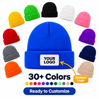 Bonnet en tricot côtelé avec logo personnalisé, en acrylique, ajustable, unisexe, pour l'hiver, idéal pour les activités de plein air et les tenues décontractées